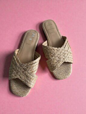 AQUA x Kristopher Brock Kriz Woven Slides Sandals Size 7.5